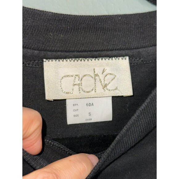 VTG Cache Women's Small Drive-In Gem Black Crewneck T-Shirt Made in Texas RARE - Picture 4 of 9